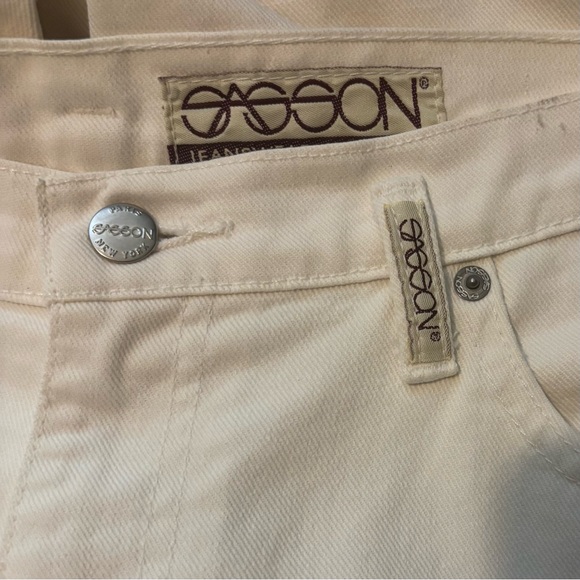 Vintage‎ 1980s Sasson White High-Rise Taper Leg Sz 13/14 Jeans Cotton No Stretch - Picture 4 of 12